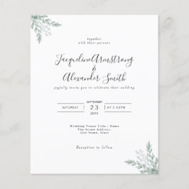 Flyer Orçamento Eucalyptus Greenery Convite para Casamen