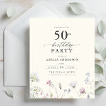 Flyer Orçamento Floral 50º Convite de Aniversário<br><div class="desc">Celebre em estilo com um convite de 50 anos para caligrafia floral no jardim, perfeito para um evento de marco. Com designs florais vibrantes e caligrafia elegante, este convite dá um tom caprichoso mas sofisticado para a sua celebração. O tema do jardim exuberante combina beleza natural com uma tipografia graciosa,...</div>