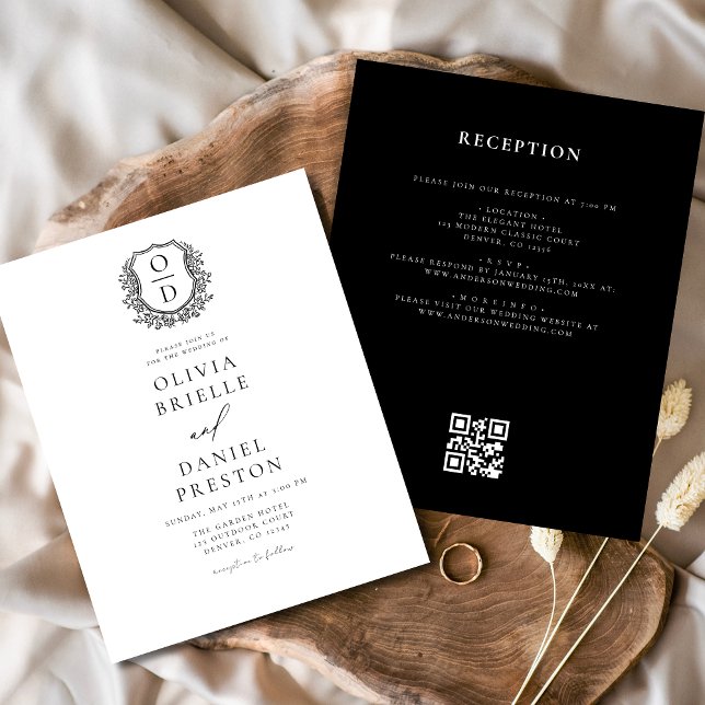 Flyer Orçamento Floral Crest Monograma Casamento Código  (Criador carregado)