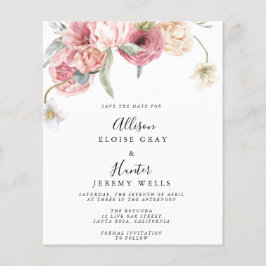 Flyer Orçamento Floral Economize a Data | Annabeth |