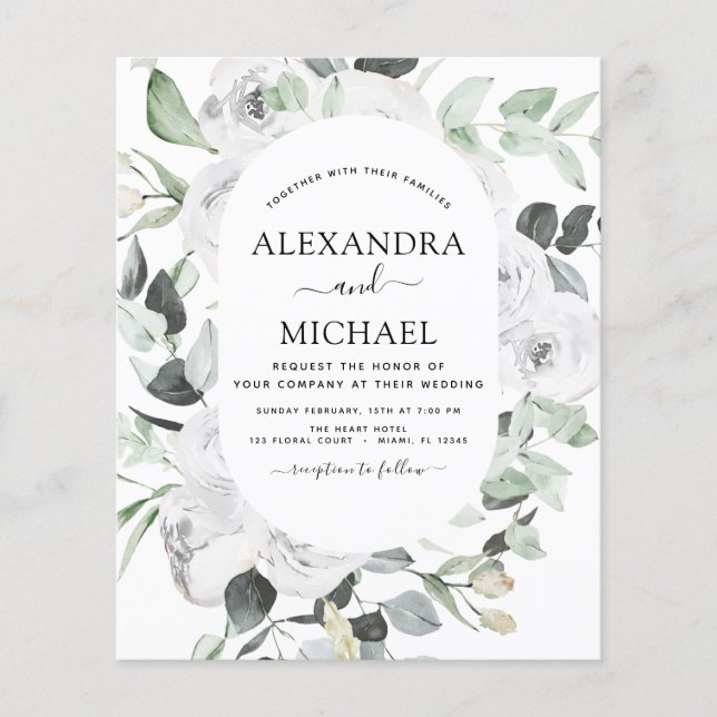 Flyer Orçamento Floral Eucalyptus Greenery Casamento (Frente)