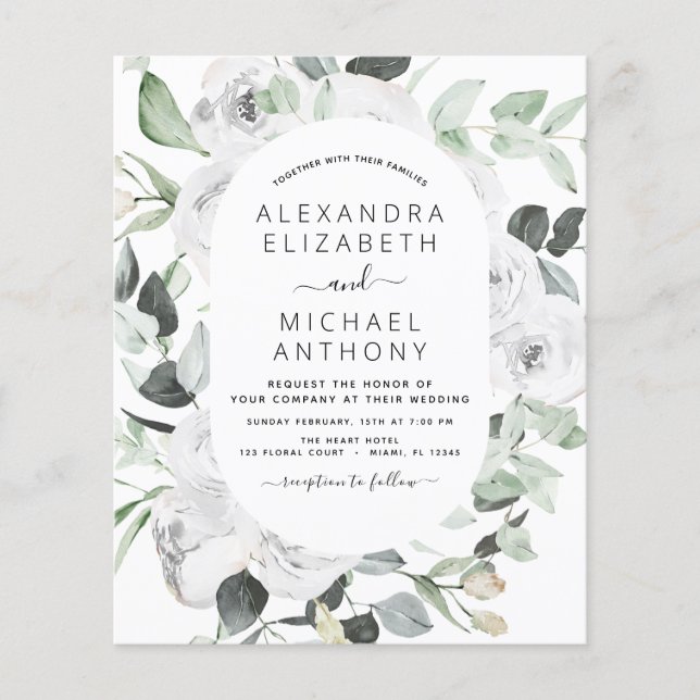 Flyer Orçamento Floral Eucalyptus Greenery Casamento (Frente)