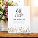 Flyer Orçamento Floral Floral 60º Aniversário Convite<br><div class="desc">Celebre em estilo com um convite de 60 anos para a caligrafia floral do jardim, perfeito para um evento de marco. Com designs florais vibrantes e caligrafia elegante, este convite dá um tom caprichoso mas sofisticado para a sua celebração. O tema do jardim exuberante combina beleza natural com uma tipografia...</div>