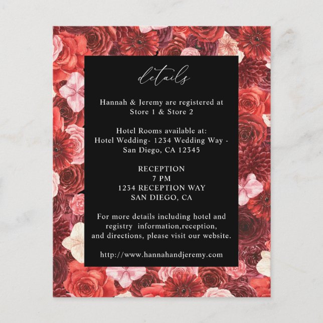Flyer Orçamento Floral Vermelho Total - Preto 3 (Frente)