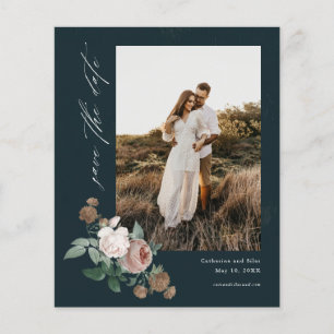 Flyer Orçamento Floral Vintage Foto Casamento Salve a Da