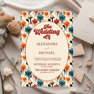 Flyer Orçamento Groovy Retro Anos 70 Floral Casamento