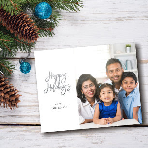 Flyer Orçamento Minimalista Foto com Feliz Natal Prata