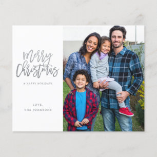 Flyer Orçamento Minimalista Foto com Prata Feliz Natal