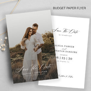 Flyer Orçamento moderno foto elegante casamento salvar a