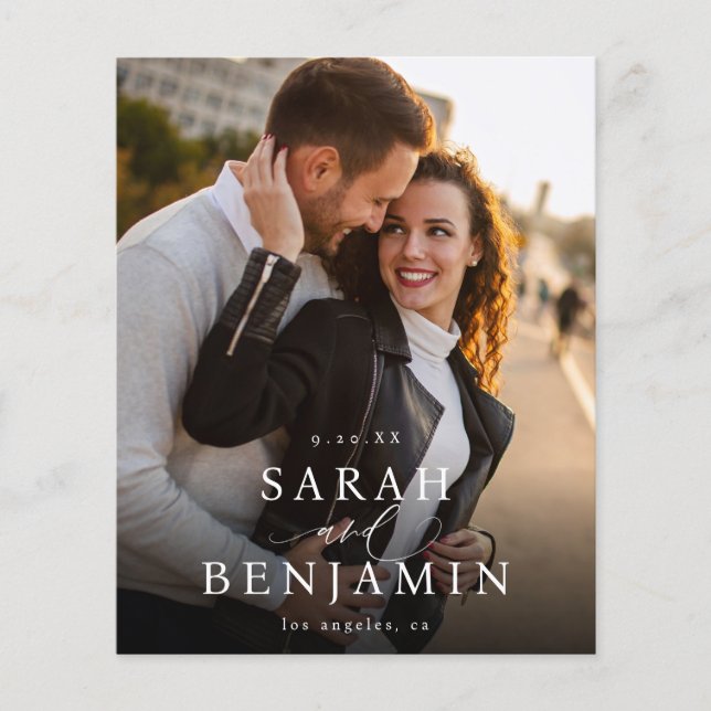 Flyer Orçamento Moderno M Foto Vertical Chic Salvar Data (Frente)