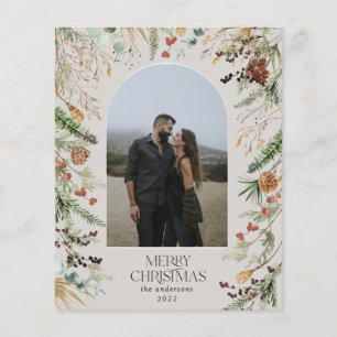 Flyer ORÇAMENTO Natal 1 arco de foto botânica aquarela