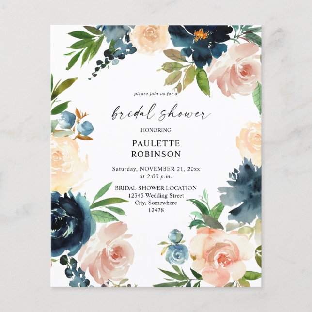 Flyer Orçamento Naval & Azul Poeira, Festa de Chá de Beb (Frente)