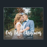 Flyer Orçamento nossa primeira foto minimalista de Natal<br><div class="desc">******* O PAPEL MATTE É FINO. ATUALIZE UM PAPEL MAIS ESPESSURDO. NENHUM ENVELOPES INCLUÍDO. PARA CARTÕES, CARTÕES MAIS ESPESSURAS, VERIFIQUE O LINK ABAIXO. CARTÃO, CARTÕES MAIS ESPESSURAS TÊM UMA OPÇÃO PARA ENVELOPES OU INCLUI-OS******* Economize em cartões com folheto de papel. Aqueça as férias de sua família e amigos e divirta-se...</div>