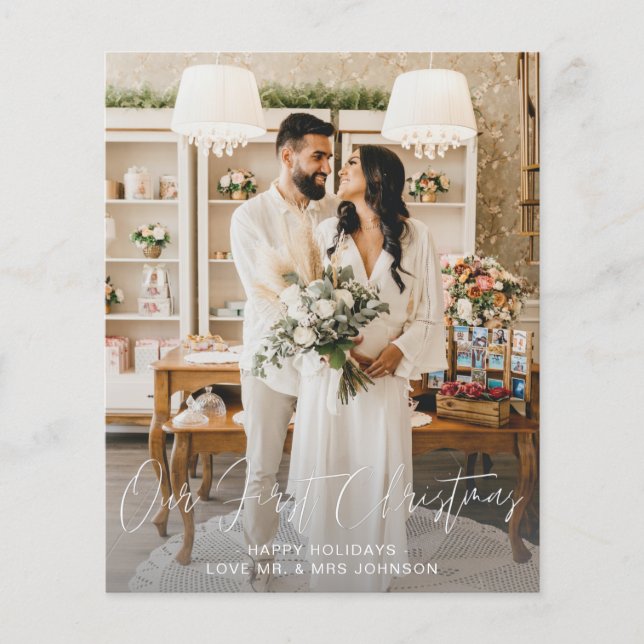 Flyer Orçamento Nossa Primeira Foto Vertical de Natal &  (Frente)