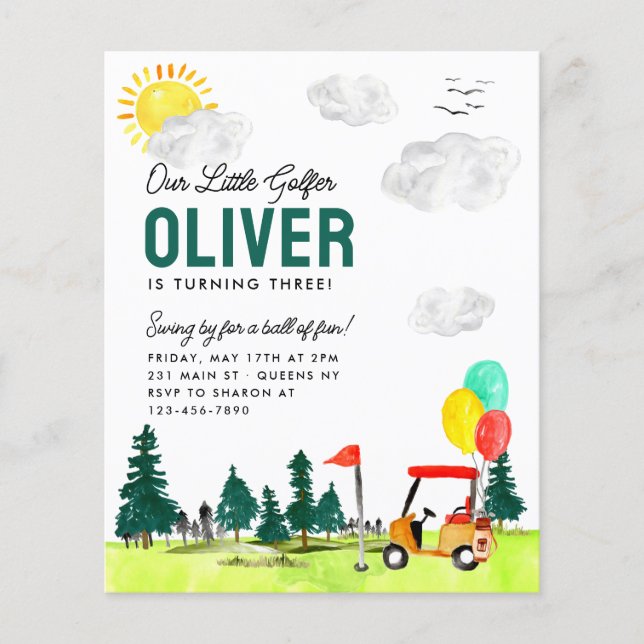 Flyer Orçamento Nosso Pequeno Clube de Golfe Golf Aniver (Frente)