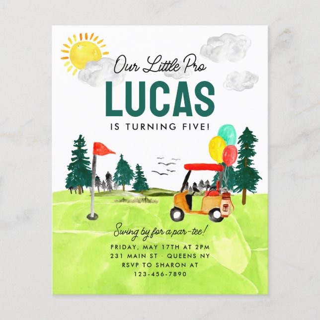 Flyer Orçamento Nosso Pequeno Pró-Teto Crianças Golfe An (Frente)