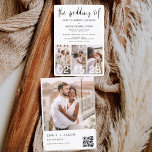 Flyer Orçamento O Casamento do Código de QR Minimalista<br><div class="desc">Apresentando "O Casamento do Moderno Elegante Quatro (4) Colagem de Fotos e Grande Convite Minimalista de Casamento de Data" - uma mistura de sofisticação e simplicidade contemporâneas. Estes convites apresentam uma tipografia moderna que exude elegância, simplicidade e um toque de modernidade, perfeita para a sua celebração minimalista de casamento. O...</div>