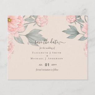 Flyer ORÇAMENTO  PEONIAS Rosa Sage Salmão Casamento
