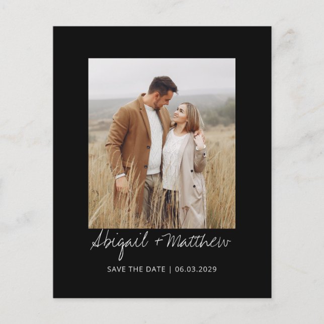 Flyer Orçamento Preto Branco Simples Salvar a Data Convi (Frente)