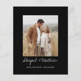 Flyer Orçamento Preto Branco Simples Salvar a Data Convi