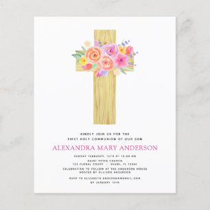 Flyer Orçamento Primeira Comunidade Sagrada Pastel Flor