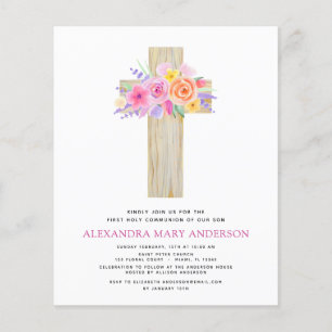 Flyer Orçamento Primeira Comunidade Sagrada Pastel Flor