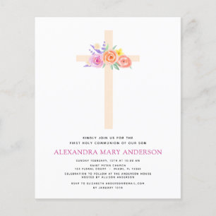 Flyer Orçamento Primeira Comunidade Sagrada Pastel Flor