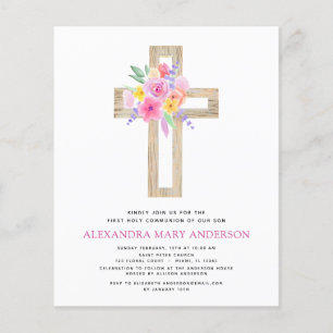 Flyer Orçamento Primeira Comunidade Sagrada Pastel Flor