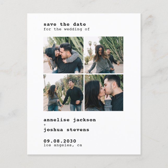 Flyer Orçamento QR CODE 4 fotos casamento salvar data (Frente)