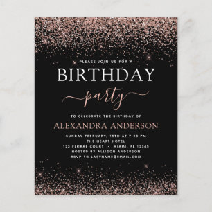 Flyer Orçamento Qualquer Rosa de Aniversário de Idade, R