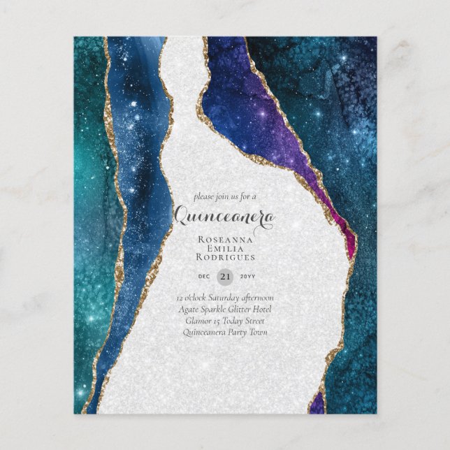 Flyer ORÇAMENTO QUINCEANA - AGATE Glamour Chic (Frente)