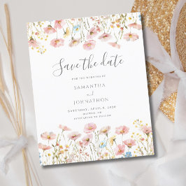 Flyer Orçamento Rosa Bege Flor de Campo Casamento Salve