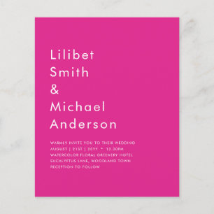 Flyer ORÇAMENTO ROSA CERISE Casamento Moderno Core
