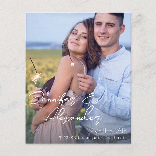 Flyer Orçamento Salvar a Data Nomes Modernos Foto Vertic (Frente)