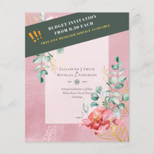 Flyer ORÇAMENTO SALVAR AS DATAS - Rosas brancas Floral