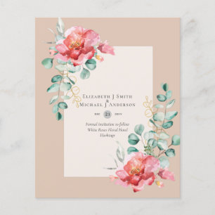 Flyer ORÇAMENTO SALVAR AS DATAS - Rosas brancas Floral