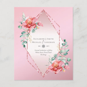 Flyer ORÇAMENTO SALVAR AS DATAS - Rosas brancas Floral