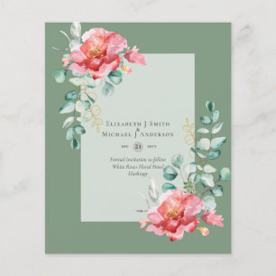 Flyer ORÇAMENTO SALVE AS DATAS - Rosas Brancas Floral