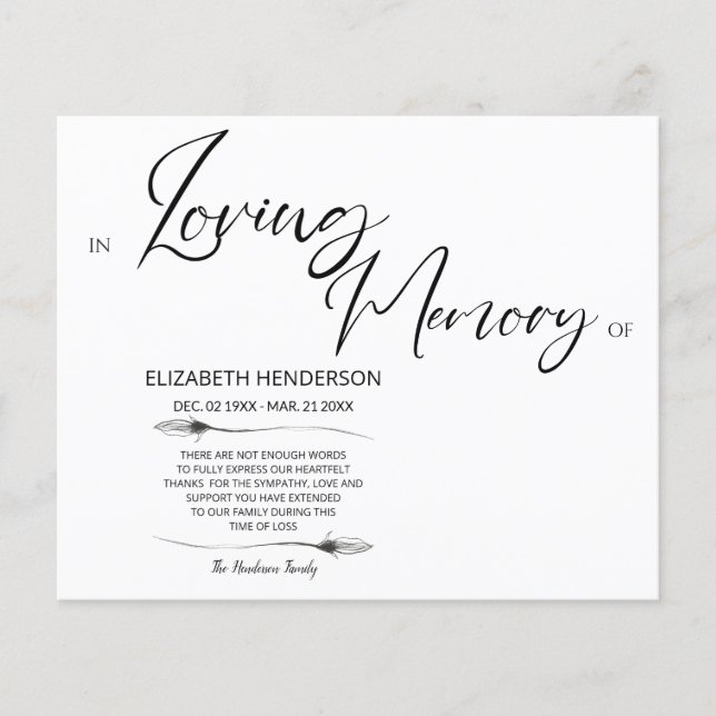 Flyer Orçamento Simpatia Memória / Obrigado. (Frente)