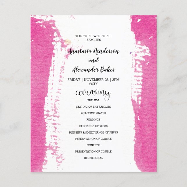 Flyer Orçamento Simples Programa de Casamento. (Frente)