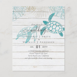 Flyer ORÇAMENTO  Tartarugas Marinhas Casamento Arte Mode