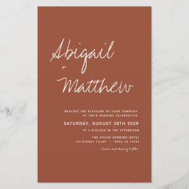 Flyer Orçamento Terracotta Código QR RSVP Convite de Cas