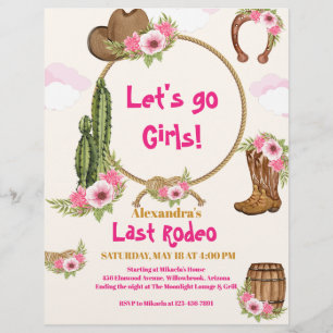 Flyer Orçamento Último Rodeio Cowgirl Chá de Noiva