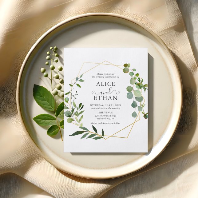 Flyer Orçamento Verde Moderno Código QR Convite de Casam (Criador carregado)