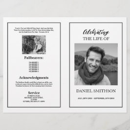 Flyer Ordem Funeral de Serviço Celebrando Branco Negro