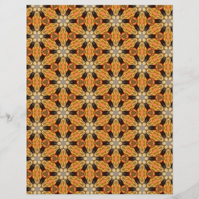 Flyer Origami Paper Orange Black Customable Hobby Art (Frente)