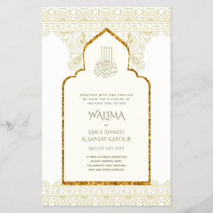 Flyer Ornamental Bilingue WALIMA Nikah Casamento Muçulma