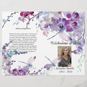 Flyer Orquídeas Roxas Programa Funerário Hummingbird