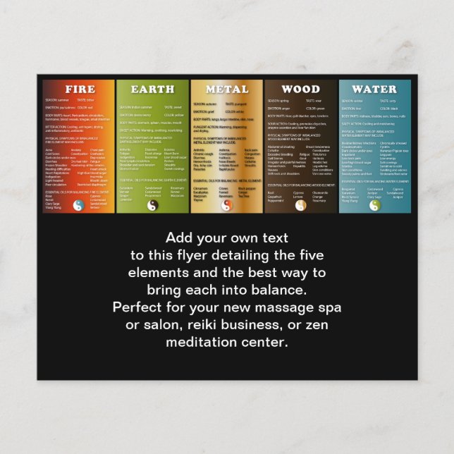Flyer Os cinco elementos (Frente)