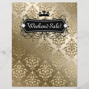 Flyer Ouro da coroa do salão de beleza da jóia da form